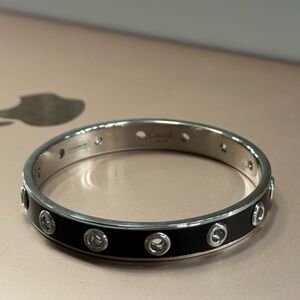 Coach Silver and Black Bangle Bracelet